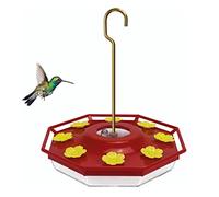 Thonlai Mangeoire à Colibris, Mangeoire à Soucoupe Coupe-Vent Anti-Fuite avec 8 Fleurs Jaunes en Plastique et Crochets en Acier Inoxydable, pour Jardins de Patios Extérieurs