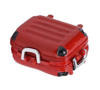 Thonlai Mini Valise, Accessoires de Maison de Poupée en Alliage D'aluminium au Design Moderne, avec Une Belle Apparence pour la Décoration de la Maison de Poupée et L'affichage du Salon (Rouge)
