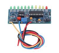 Thonlai Module D'indicateur de Niveau Audio LED, 10 Segments pour | LED Multicolores de 3 Mm, Double Entrée 150 MV-60 V RMS, 12 V 250 MA, Câblage Facile pour Amplificateur ou microphone.