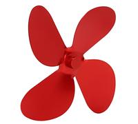 Thonlai Pale de Ventilateur de Poêle, Kit de Remplacement de 4 Pales en Alliage D'aluminium avec Vis à clé Hexagonale, pour la Circulation de la Chaleur de la Cheminée (Rouge)