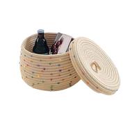 Thonlai Panier de Rangement en Corde de Coton avec Couvercle, Boîte