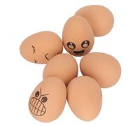 Thonlai Paquet de 7 Faux œufs Artificiels, œufs Rebondissants en Caoutchouc | Caoutchouc élastique Inodore, Trajectoires de Rebond Irrégulières, Encourage les Poules à Pondre dans le Poulailler, Jouet