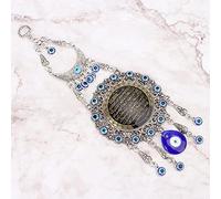 Thonlai Pendentif Mauvais œil Bleu, Amulette Musulmane à Suspendre au Mur Islamique pour la Décoration de la Maison et de la Voiture, avec un Design de Fait à la Main pour échapper à