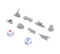 Thonlai Pièces de Jeu de société en Plastique avec Dés, Remplacements de | 2 Jeux de 6 Formes, Plastique Léger, 11 G pour Voyage, Compatible avec les Jeux de Monopole et de Famille