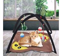 Thonlai Tente Chauffante pour Chat, Abri Chaud pour Chat, Maison Confortable pour Animaux de Compagnie, Lit Chauffant Pliable avec Jouets Interactifs, Tapis Doux à Poils Double FA (modèle de