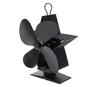 Thonlai Ventilateur de Poêle alimenté par la Chaleur, Ventilateur de Cheminée Thermodynamique à 4 Pales avec Support en Aluminium anodisé pour Poêle à Bois, Résistance aux Hautes