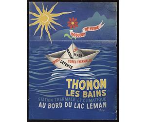 Thonon Les Bains Lac Leman Affiche Poster Reproduction - Format 50X70 cm Papier Luxe 300 GR - Vente du fichier numérique HD Possible Nous Consulter (Boutique : affichevintage.FR)