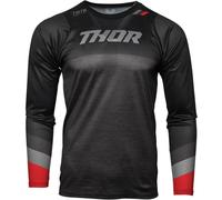 Thor Assist Maillot de vélo à manches longues, noir-gris, taille M pour homme