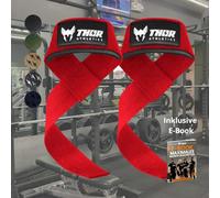 THOR ATHLETICS Sangle de Tirage Musculation, Sangles de Levage pour Entraînement de Force & Powerlifting - Lifting Straps - Pour Hommes et Femmes avec E-Book - Boucles de Poignet pour Salle de Sport