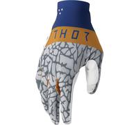 Thor Bravo Gants de motocross, bleu/blanc/jaune, Taille 2XL