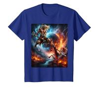 Thor Contre Loki T-Shirt, Enfant, Bleu Royal, 4 Ans
