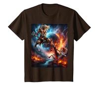 Thor Contre Loki T-Shirt, Enfant, Marron, 10 Ans