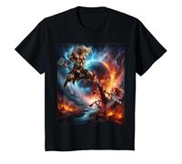 Thor Contre Loki T-Shirt, Enfant, Noir, 4 Ans