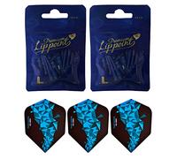 THOR-DARTS L-Style Lot de 2 pointes de fléchettes (2 x 30 pièces + 1 jeu d'ailettes) Bleu Premium Lippoint 2BA Filetage standard en plastique souple (lot de 60)