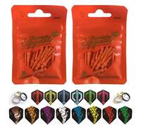 THOR-DARTS L-Style Lot de 2 pointes de fléchettes (2 x 30 pièces + 1 jeu d'ailettes) Orange Premium Lippoint 2BA Filetage standard, Plastic Soft Tip Dart Points (lot de 60)
