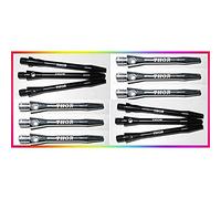 THOR-DARTS ®™ Lot de 2 tiges en Aluminium de 47 mm - Noir et argenté