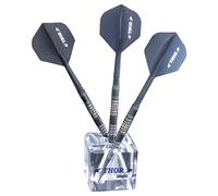 THOR-DARTS The Cube Présentoir de 3 fléchettes en acrylique - Présentoir de fléchettes - Support de fléchettes en acrylique - Support de fléchettes en forme de cube, bleu, Transparent