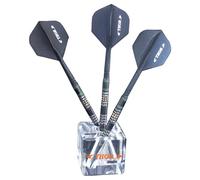 THOR-DARTS The Cube Présentoir de 3 fléchettes en acrylique - Présentoir de fléchettes - Support de fléchettes en acrylique - Support de fléchettes en forme de cube, rouge, Transparent