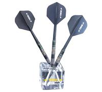 THOR-DARTS The Cube Présentoir de 3 fléchettes en acrylique - Présentoir de fléchettes - Support de fléchettes en acrylique - Support de fléchettes en forme de cube, jaune, Transparent