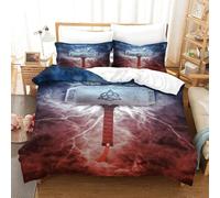 Thor Ensemble Housse De Couett Imprim¿¿ D Et Taie D'oreiller ,Ultra Doux Microfibre Hypoallerg¿¿Nique £¬Ensemble Housse De Couette Avec Fermeture ¿¿Clair