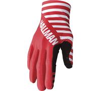 Thor Hallman Mainstay Stripe Gants de motocross, noir-blanc-rouge, taille 2XL pour homme