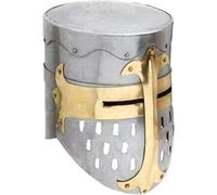 Thor Instruments Casque de Chevalier templier Armure médiévale argenté Taille Adulte Rustique Vintage décoration d'intérieur Cadeaux