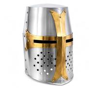 THOR INSTRUMENTS Costume d'halloween - Casque de Chevalier croisé en Laiton - Taille Adulte