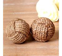 THOR INSTRUMENTS Lot de 6 boutons de porte en corde de jute/tiroir en corde de jute pour armoires, armoires et placards/décoration nautique, 25 mm, lot de 6