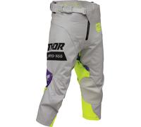 Thor Launchmode Bleach, pantalon textile pour jeunes 26 Gris/Jaune Néon/Mauve Gris/Jaune Néon/Mauve