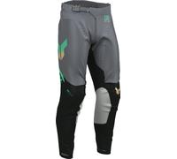 Thor Launchmode Vent Raptor Pantalons de motocross, Noir/Gris/Vert, Taille 40