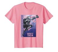 Thor Love & Thunder Mighty Thor T-Shirt, Enfant, Rose, 4 Ans