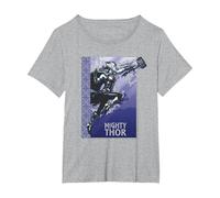 Thor Love & Thunder Mighty Thor T-Shirt, Femme Grandes Tailles, Gris Chiné, 1X