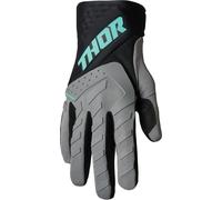 Thor Spectrum Logo Gants de motocross pour les jeunes, Gris/Noir, Taille M
