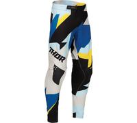 Thor Sportmode Brave, pantalon en textile 38 Noir/Bleu/Bleu Clair/Jaune Noir/Bleu/Bleu Clair/Jaune