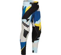 Thor Sportmode Brave Pantalons de motocross, noir/bleu/jaune, Taille 32