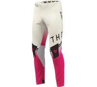 Thor Sportmode Geo Pantalon de motocross, Blanc/Rose, Taille 33