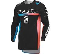 Thor Sportmode Synth Maillot de motocross, noir/bleu/rose, Taille L