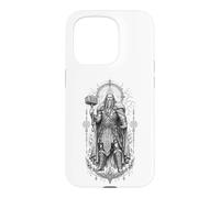 Thor Thunder God Norse Hammer Rune Mythologie Illustration Coque pour iPhone 15 Pro