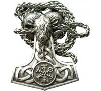 THORA Marteau Valknut Boussole Bélier Collier 126