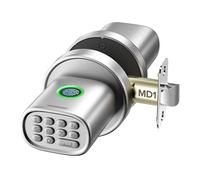 ThorBolt Serrure de porte d'entrée sans clé, serrure de porte à empreintes digitales avec bouton de porte biométrique à clavier, verrouillage automatique pour portes intérieures d'une épaisseur allant