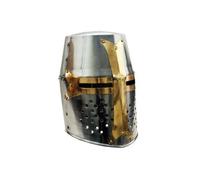 THORINSTRUMENTS Casque de croisade en laiton, acier au carbone de calibre 18, fait main, chromé, armure, casque