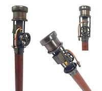 THORINSTRUMENTS (with device) Canne de Marche avec Moteur à Vapeur de Fonctionnement. Un Cadeau Classique en Bronze Antique.