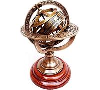 THORINSTRUMENTS (with device) Sphère armillaire en Laiton Astrolabe sur Base en Bois Maritime Nautique et Collection Rustique Vintage Décoration d'intérieur Cadeaux