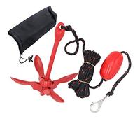 thorityau Petite Ancre de Bateau | kit Pliable Grappin Ancre en Aluminium pour Canoë Jet Ski Sups & Paddle Board - avec 9m Ancre Corde Deremorquage | Bouée | Sac de Transport