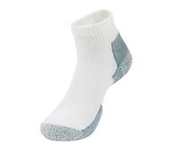 Thorlos Maximum Cushion Ankle Running Socks JMX Chaussettes de Course à Pied rembourrées, Blanc/Gris (1 Paire), M Mixte