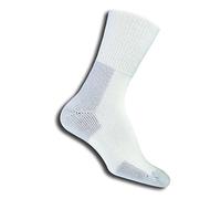 Thorlos Xj Max Cushion Crew Chaussettes de Course à Pied, Blanc/Platine (1 Paire), XL Mixte