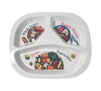 Thorness Assiette de contrôle des portions en mélamine colorée pour adultes pour encourager une alimentation saine, plaque de régime en mélamine divisée visuellement pour minceur et perte de poids