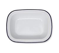 Thorness Bleu Blanc émail Rim Ovale Pudding Pie Four Tin Plat 20CM