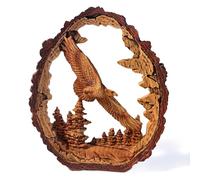 Thorness Figurine d'oiseau de proie en résine effet bois - Décoration pour la maison et le bureau