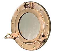 Thorness Miroir hublot nautique en laiton - Décoration murale à suspendre